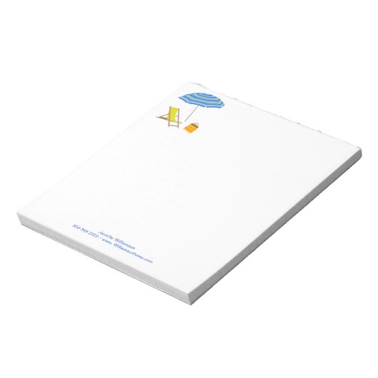 Bloc-note Parapluie de plage Tropical Summer Stripe Océan (Tourné)