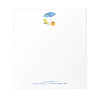 Bloc-note Parapluie de plage Tropical Summer Stripe Océan