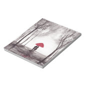 Bloc-note Parapluie rouge amour couple rustique mariage chic (Tourné)