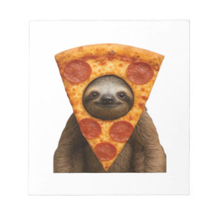 Bloc-note Paresseux pizza drôle étrange blague mème mignon j