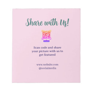 Bloc-note Partagez votre photo scannez le code QR ajoutez le