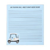 Bloc-note Partez pour Jouer Golf Panier Avec Bière Et Chien  (Devant)