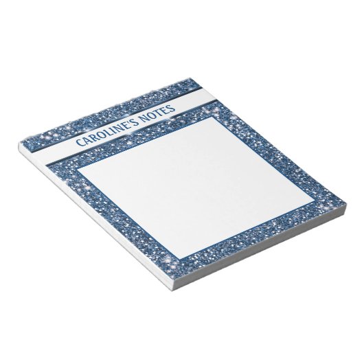 Bloc-note Parties scintillant Bleu Faux Regarder avec texte  (Incliné)