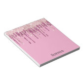 Bloc-note Parties scintillant de crème glacée rose pâle, per (Incliné)