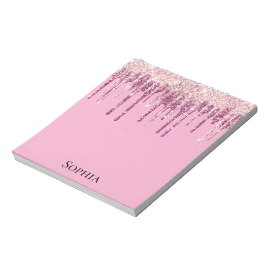 Bloc-note Parties scintillant de crème glacée rose pâle, per (Tourné)