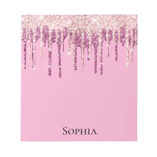 Bloc-note Parties scintillant de crème glacée rose pâle, per (Devant)