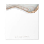 Bloc-note Parties scintillant de géode d'agate en pierre de  (Devant)