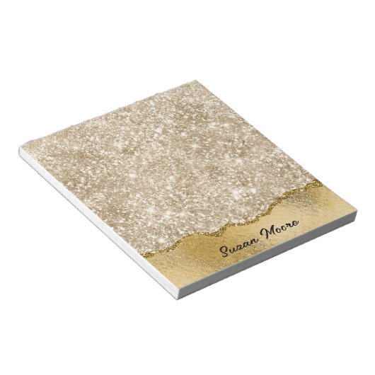 Bloc-note Parties scintillant d'or déchiré papier à huile pe (Incliné)