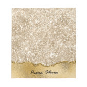 Bloc-note Parties scintillant d'or déchiré papier à huile pe (Devant)