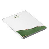 Bloc-note Parties scintillant d'or et Monogramme d'âge vert (Incliné)