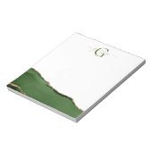 Bloc-note Parties scintillant d'or et Monogramme d'âge vert (Tourné)