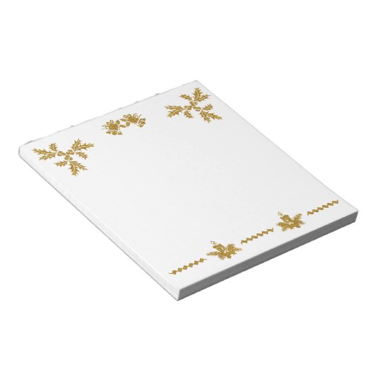 Bloc-note Parties scintillant d'or Joyeux Noël, Père Noël (Incliné)