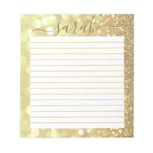 Bloc-note Parties scintillant d'or liée personnalisée
