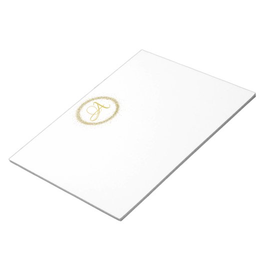 Bloc-note *~* Parties scintillant d'or minimale Monogramme P (Incliné)