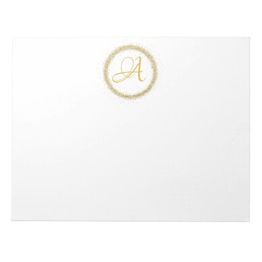 Bloc-note *~* Parties scintillant d'or minimale Monogramme P (Devant)