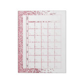 Bloc-note Parties scintillant d'or rose pâle  Calendrier men (Tourné)