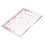 Bloc-note Parties scintillant d'or rose pâle  Calendrier men (Incliné)