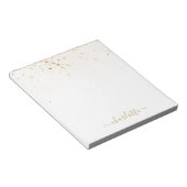 Bloc-note Parties scintillant d'or Sparkly Elegant Script gl (Incliné)