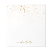 Bloc-note Parties scintillant d'or Sparkly Elegant Script gl (Devant)