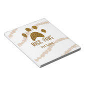 Bloc-note Parties scintillant dorée pattes animal salon ajou (Incliné)