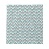 Bloc-note Parties scintillant en argent et ZigZag Turquoise (Devant)
