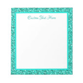 Bloc-note Parties scintillant en bleu glamour Bordure étince (Devant)