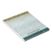 Bloc-note Parties scintillant en or en marbre vert émeraude (Incliné)