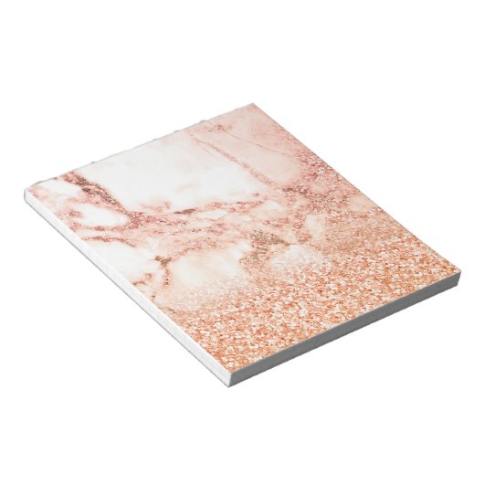 Bloc-note Parties scintillant en or rose chic ombre parties  (Incliné)