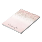 Bloc-note Parties scintillant en or rose pâle Sparkle Ombre (Tourné)