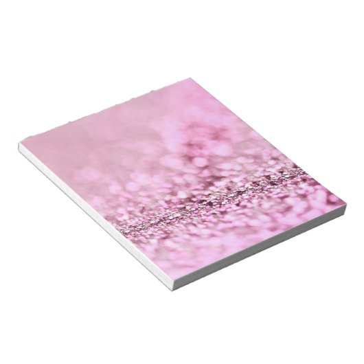 Bloc-note Parties scintillant en or rose rose brillant (Incliné)