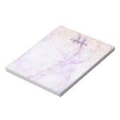 Bloc-note Parties scintillant en or violet marbre (Tourné)