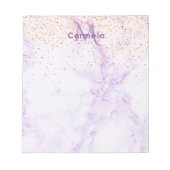 Bloc-note Parties scintillant en or violet marbre (Devant)