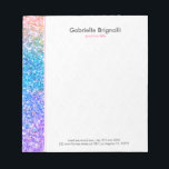 Bloc-note Parties scintillant Faux Colorée Et Texture Étince<br><div class="desc">Bordure de parties scintillant cool,  couleur fausse,  avec un arrière - plan blanc et un texte personnalisable gris.</div>