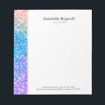 Bloc-note Parties scintillant Faux Colorée Et Texture Étince<br><div class="desc">Bordure de parties scintillant cool,  couleur fausse,  avec un arrière - plan blanc et un texte personnalisable gris.</div>