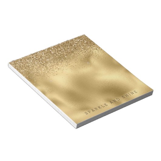 Bloc-note Parties scintillant Gold Glam Sparkle Faux (Incliné)