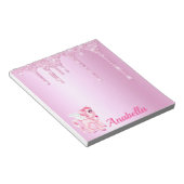 Bloc-note Parties scintillant gouttes rose pony licorne (Incliné)