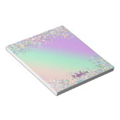 Bloc-note Parties scintillant holographique Unicorn (Incliné)