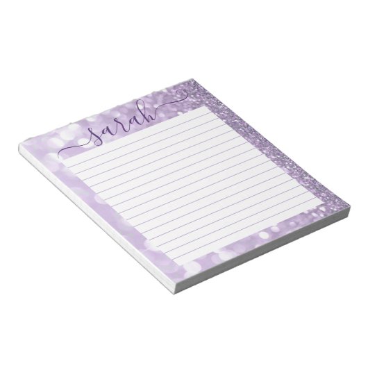 Bloc-note Parties scintillant Lavender Linked Personnalisé (Incliné)