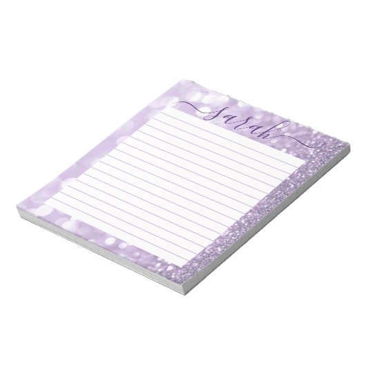 Bloc-note Parties scintillant Lavender Linked Personnalisé (Tourné)