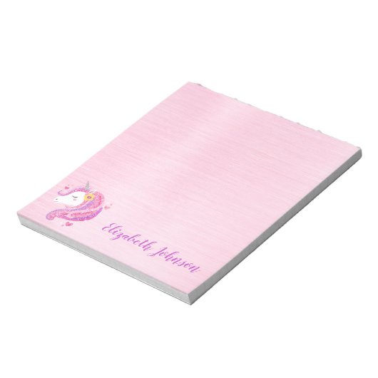 Bloc-note Parties scintillant magique rose mignonne Visage U (Tourné)
