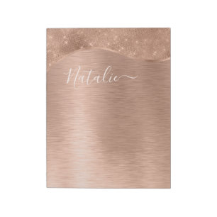 Bloc-note Parties scintillant métal Rose or personnalisé