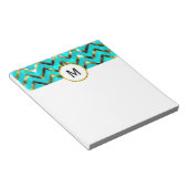 Bloc-note Parties scintillant monogramme bleu girly or (Incliné)