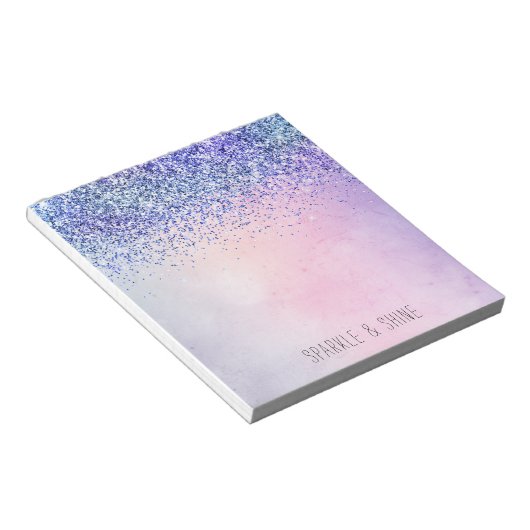 Bloc-note Parties scintillant Ombre bleu violet (Incliné)