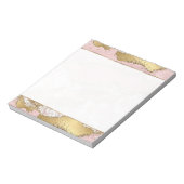 Bloc-note Parties scintillant or Marbre blanc rose (Tourné)