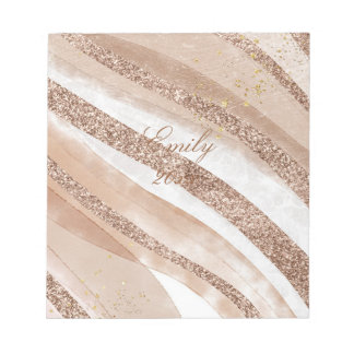 Bloc-note Parties scintillant or rose brossé