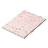 Bloc-note Parties scintillant or Rose tendance Initiales fan (Tourné)