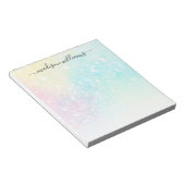 Bloc-note Parties scintillant Pastel Bokeh Girly Colorée Mot (Incliné)