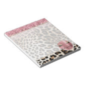 Bloc-note Parties scintillant rose éclatante cils d'or léopa (Incliné)