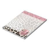 Bloc-note Parties scintillant rose éclatante cils d'or léopa (Tourné)