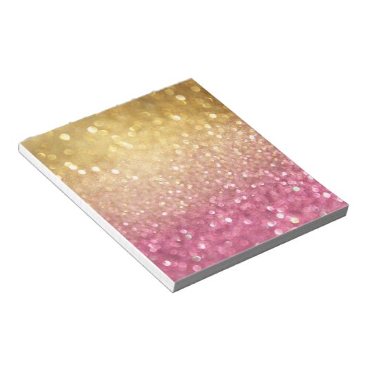 Bloc-note parties scintillant rose et or (Incliné)
